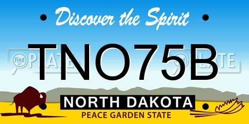 TNO75B North Dakota License Plate