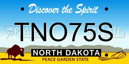 TNO75S North Dakota License Plate