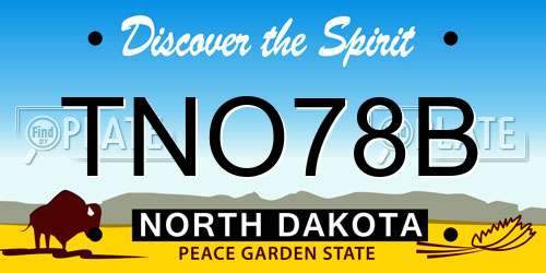 TNO78B North Dakota License Plate