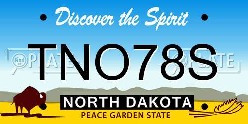 TNO78S North Dakota License Plate