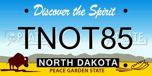 TNOT85 North Dakota License Plate