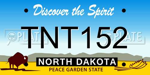 TNT152 North Dakota License Plate