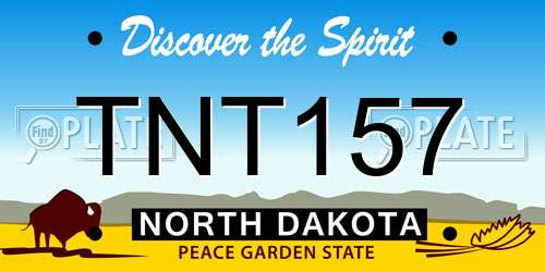 TNT157 North Dakota License Plate