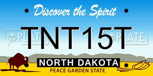 TNT15T North Dakota License Plate