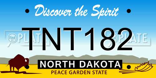 TNT182 North Dakota License Plate