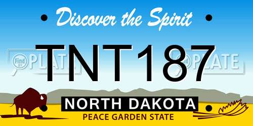 TNT187 North Dakota License Plate