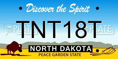 TNT18T North Dakota License Plate