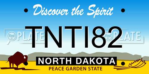 TNTI82 North Dakota License Plate