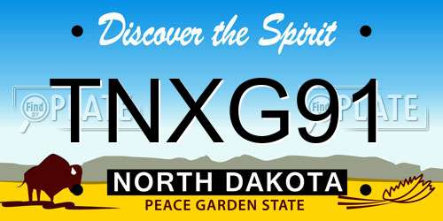 TNXG91 North Dakota License Plate