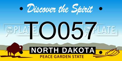 TO057 North Dakota License Plate