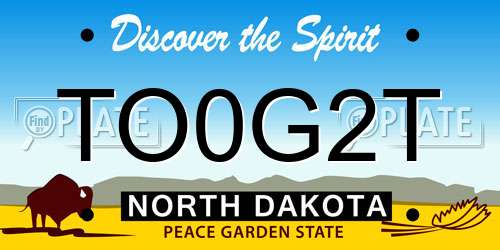 TO0G2T North Dakota License Plate