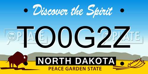 TO0G2Z North Dakota License Plate