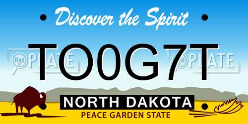 TO0G7T North Dakota License Plate
