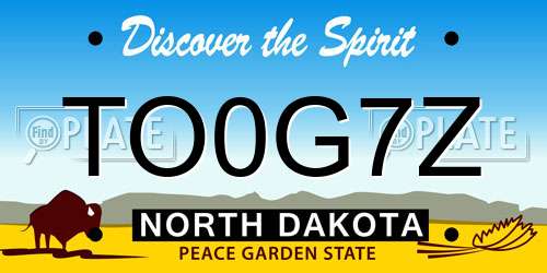 TO0G7Z North Dakota License Plate