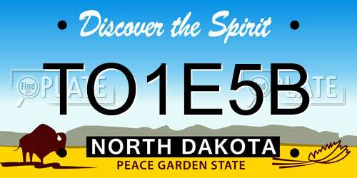 TO1E5B North Dakota License Plate