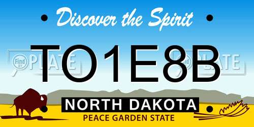 TO1E8B North Dakota License Plate