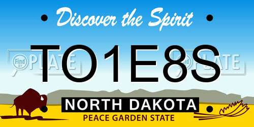 TO1E8S North Dakota License Plate