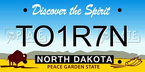 TO1R7N North Dakota License Plate
