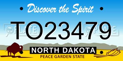 TO23479 North Dakota License Plate