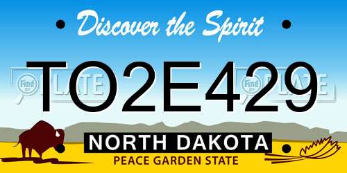 TO2E429 North Dakota License Plate