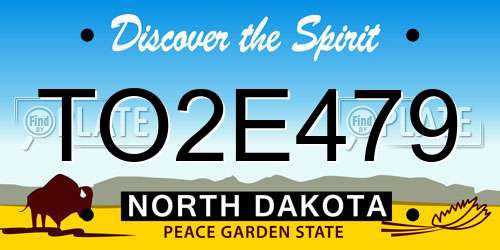 TO2E479 North Dakota License Plate