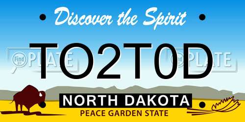 TO2T0D North Dakota License Plate