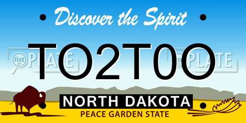 TO2T0O North Dakota License Plate