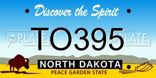 TO395 North Dakota License Plate