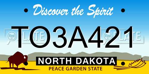TO3A421 North Dakota License Plate