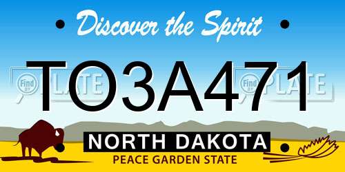 TO3A471 North Dakota License Plate