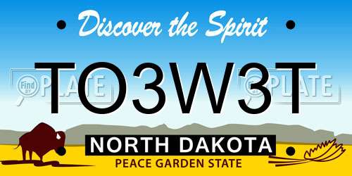 TO3W3T North Dakota License Plate