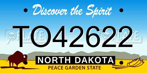 TO42622 North Dakota License Plate