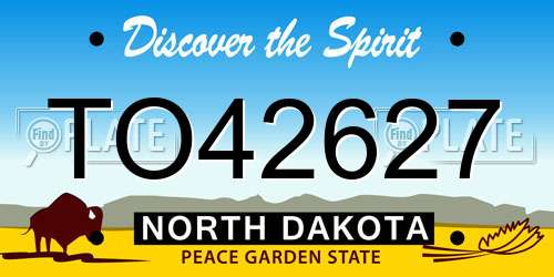 TO42627 North Dakota License Plate