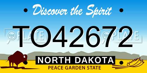 TO42672 North Dakota License Plate