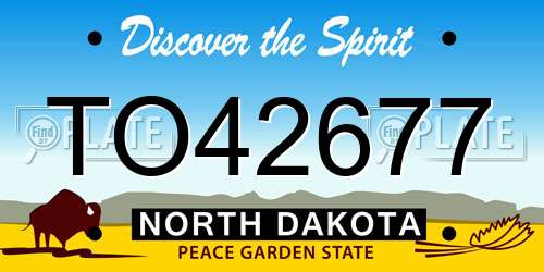 TO42677 North Dakota License Plate