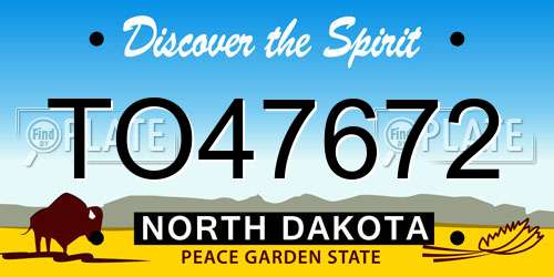 TO47672 North Dakota License Plate