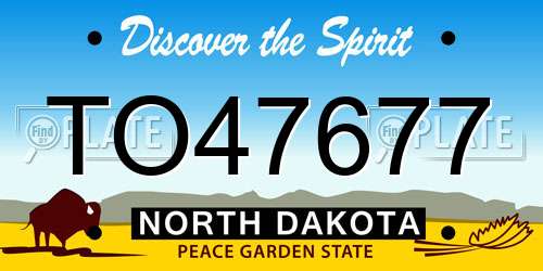 TO47677 North Dakota License Plate