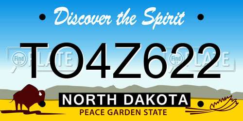 TO4Z622 North Dakota License Plate