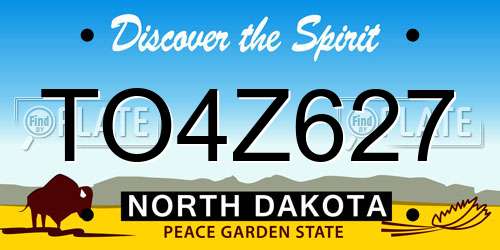 TO4Z627 North Dakota License Plate