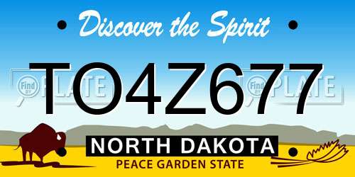 TO4Z677 North Dakota License Plate