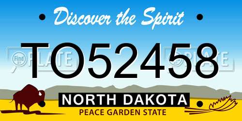 TO52458 North Dakota License Plate