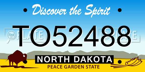 TO52488 North Dakota License Plate