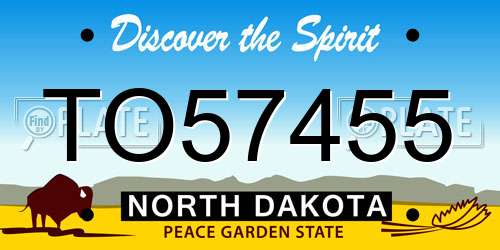 TO57455 North Dakota License Plate