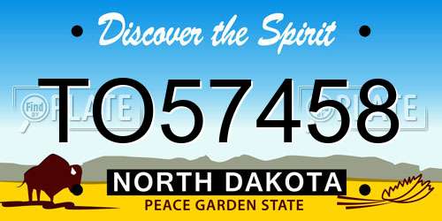 TO57458 North Dakota License Plate