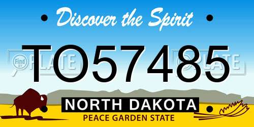 TO57485 North Dakota License Plate