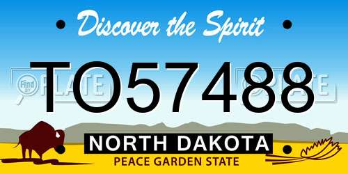 TO57488 North Dakota License Plate