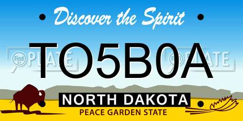 TO5B0A North Dakota License Plate