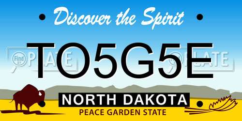 TO5G5E North Dakota License Plate