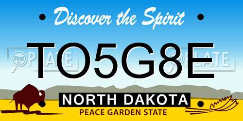 TO5G8E North Dakota License Plate
