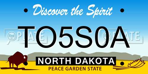 TO5S0A North Dakota License Plate